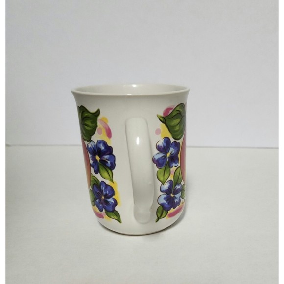 Vintage 1995 Potpourri Designs Message Mug Trivet Box Peaches J. Burns Peeples - Picture 7 of 16